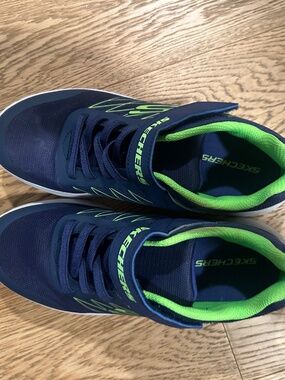 Skechers / Microspec - Texlor / Navy + Green / Youth 5  (23.5 cm)